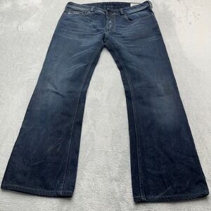 Diesel ZATINY Bootcut Leg Jeans Mens 32x30 Blue Denim Made In Italy Dark Wash